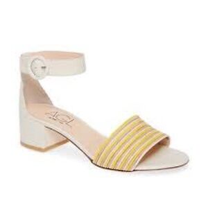 AGL sandals block heels leather white yellow EU37.5